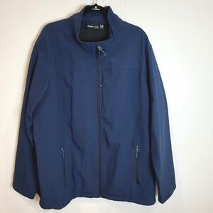 SWISS TECH Mens Navy Blue Full Zip Softshell Jacket Size 2XL 2XG